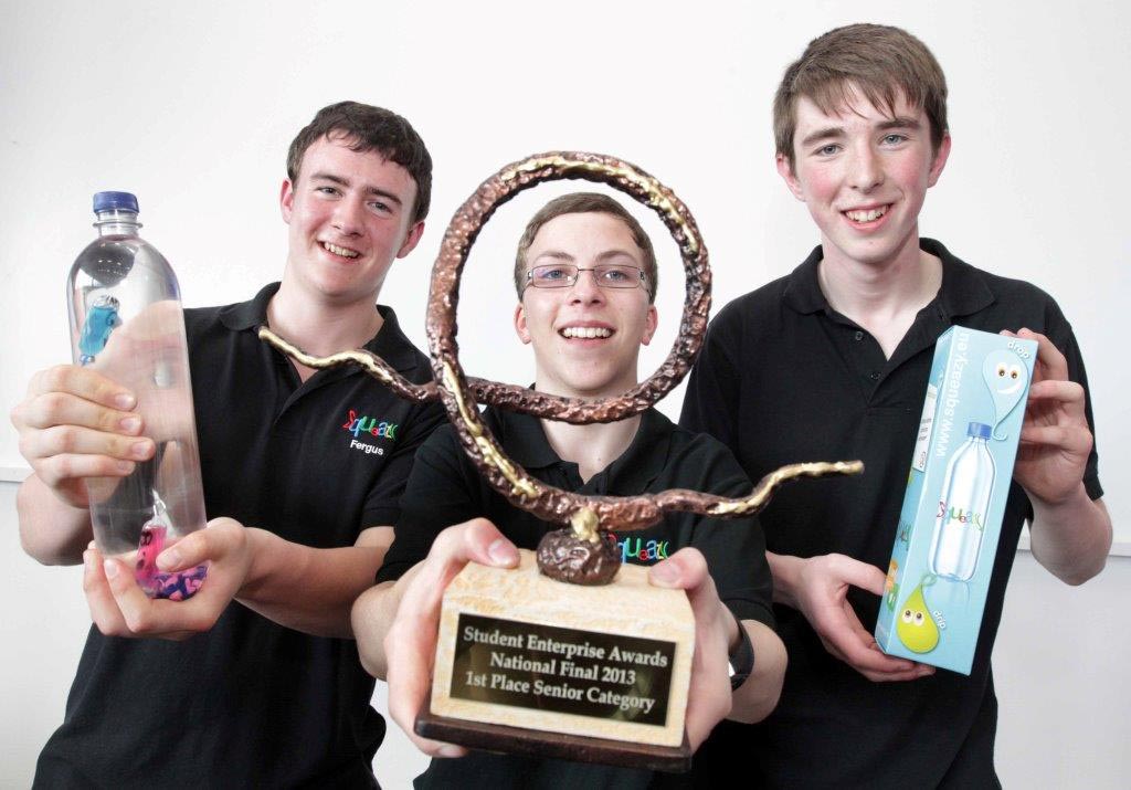 Senior Category Winners, Matthew Hewston, Fergus Munday and Luke Sheridan, St. Claire’s Comprehensive School, Manorhamilton, Co. Leitrim, Squeazy App.