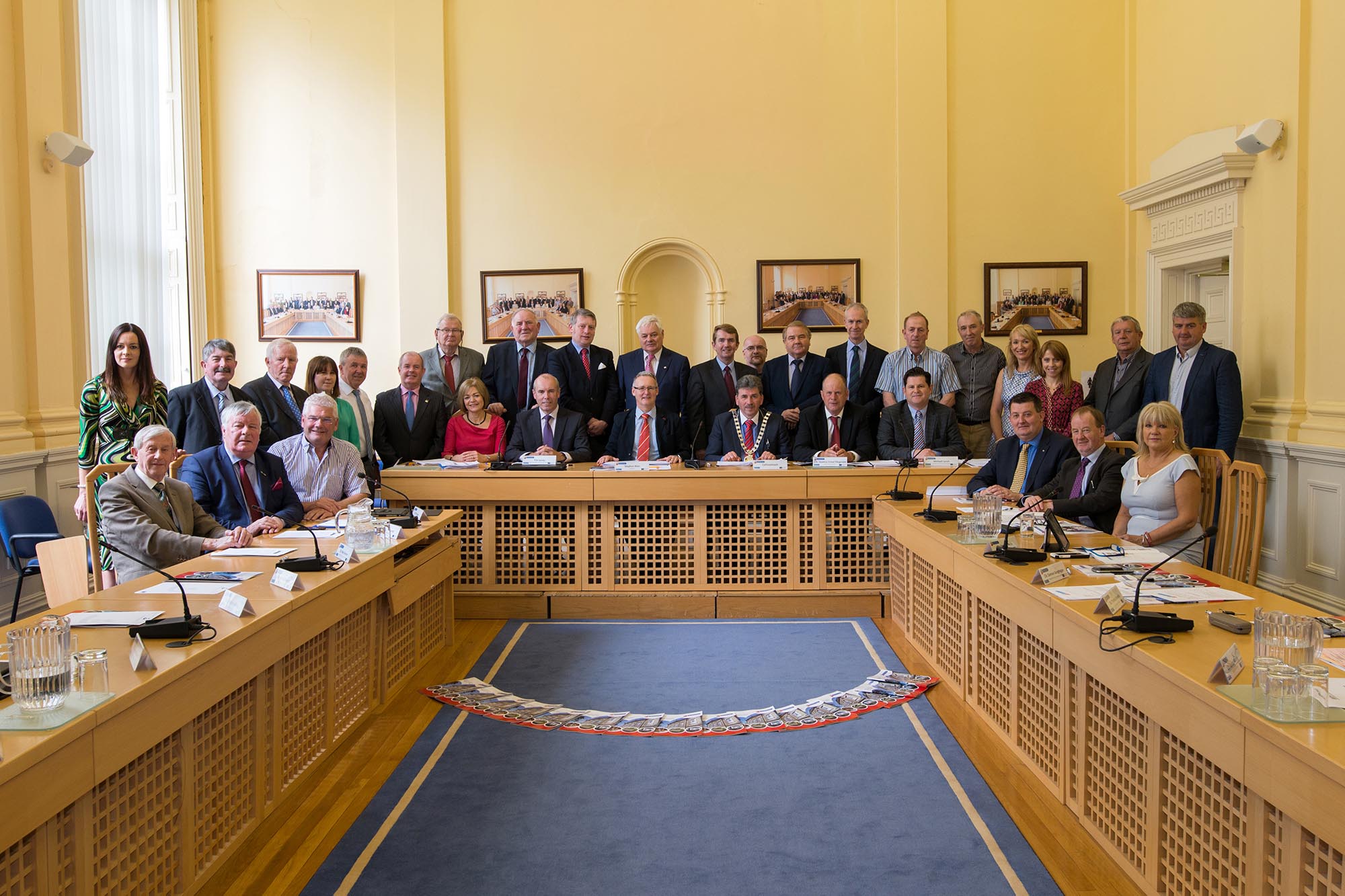 Newly elected Cathaoirleach Cllr. Michael O’Shea with members and staff of the Southern Regional Assembly at the AGM 2016