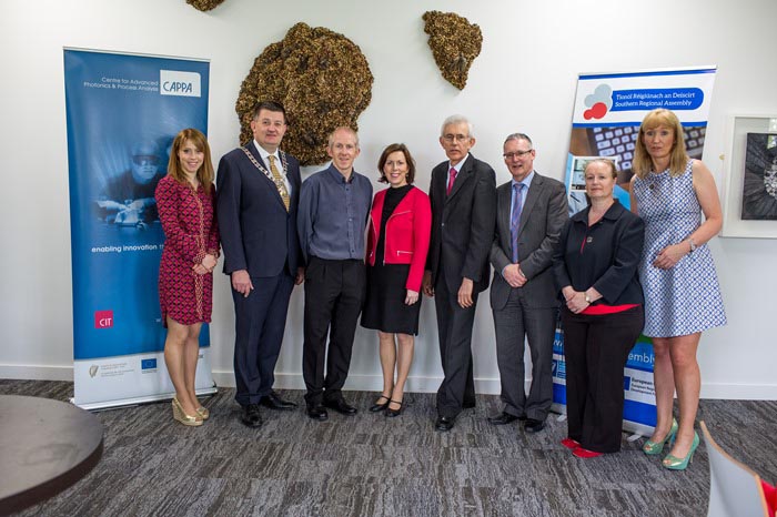 #EU in my Region Open Days Project visit to the ERDF co-funded CAPPA centre, Cork Institute of Technology
(L to R) Ms Karen Coughlan, SRA; Cllr Damien Geoghegan, Cathaoirleach SRA; Dr. Liam Lewis, CAP