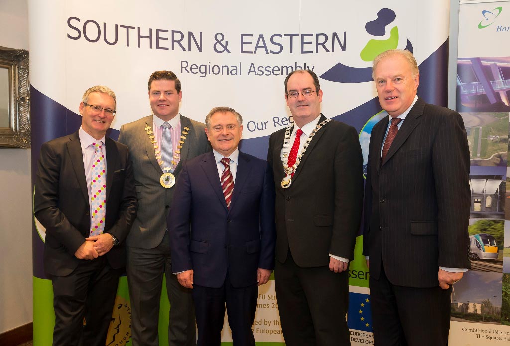 R to L: Mr. Stephen Blair, Director, S&E Regional Assembly.Cllr. Seamus O’Domhnaill, Cathaoirleach, BMW Regional Assembly.Mr. Brendan Howlin, TD, Minister for Public Expenditure and Reform Cllr. Gerry