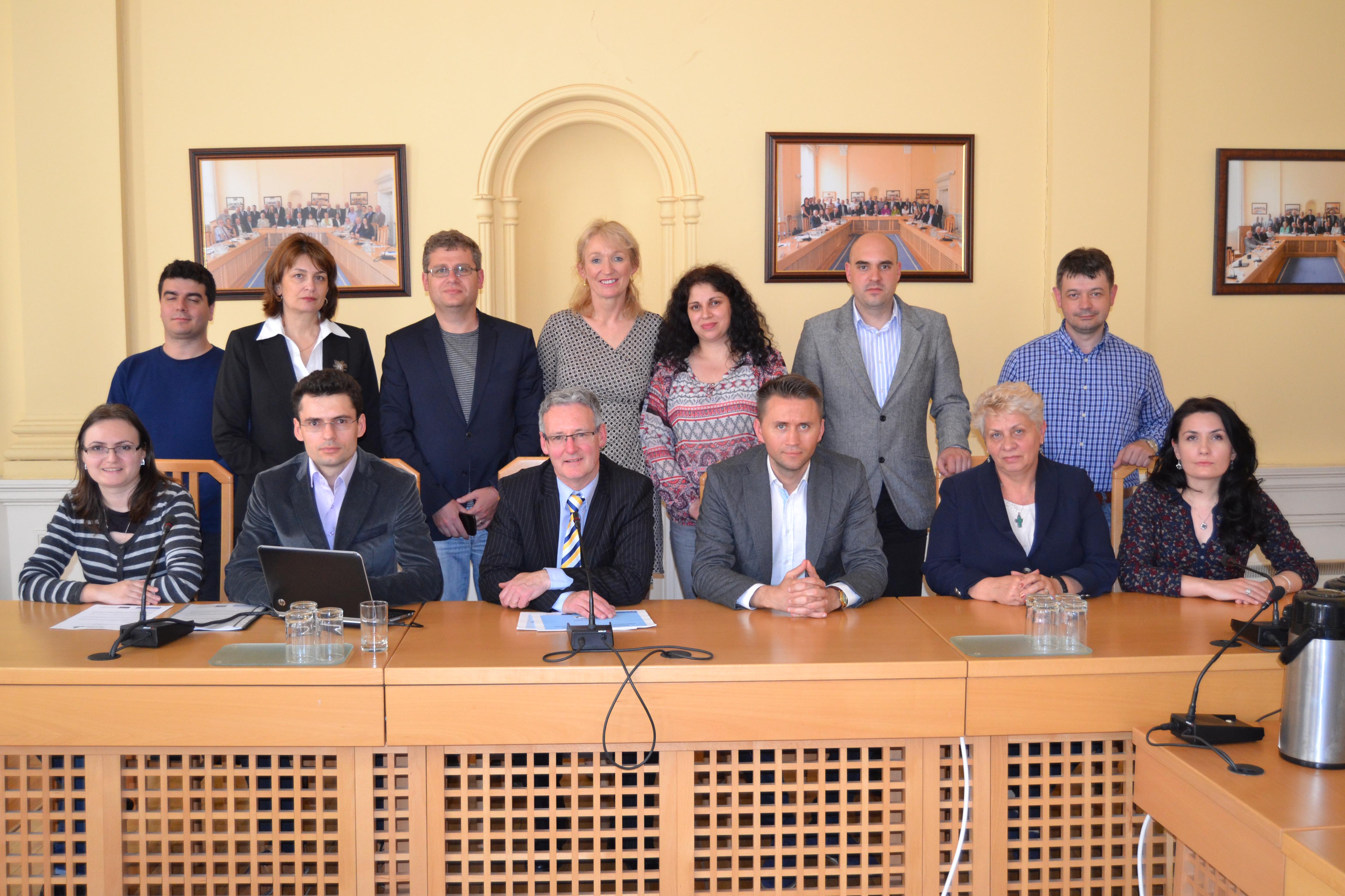 Delegation from the Ministry of Development and Public Administration , Romania and Stephen Blair , Director, Southern Regional Assembly.