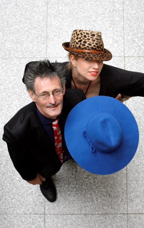 John Shevlin, Shevlin Millinery DCEB client & Sonya Lennon, Sytlist at the www.designerdublin.ie launch.