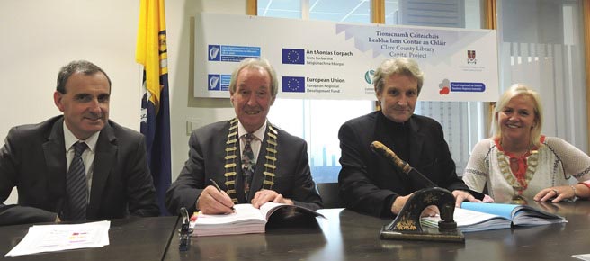 Clare County Council announced the appointment of consultants for the design and delivery of the flagship County Library project in Ennis part-funded under the S&E OP. Pictured in Áras Contae an Chlá