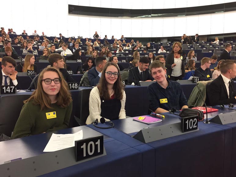 Winners of the Graduate.ie Quiz at the European Parliament in Strasbuorg including Eoghan Gethings.&nbsp; Image Credit - Graduate.ie