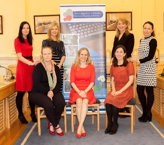Members of SRA staff marking International Women’s Day 8th March 2016. Back row (L to R): Sharon Crotty; Siobhan Rudden; Derville Brennan and Eve Hayden. Front Row (L to R): Oonagh Hearne; Orla Kelly