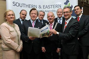 Pictured from left: Ms Paula Fitzsimons, Fitzsimons Consulting; Mr Aidan O’Reilly, Principal Officer, DoECLG; Minister of State Mr. John Perry T.D.; Mr Mark Fielding, Chief Executive, ISME; Cllr Tomás