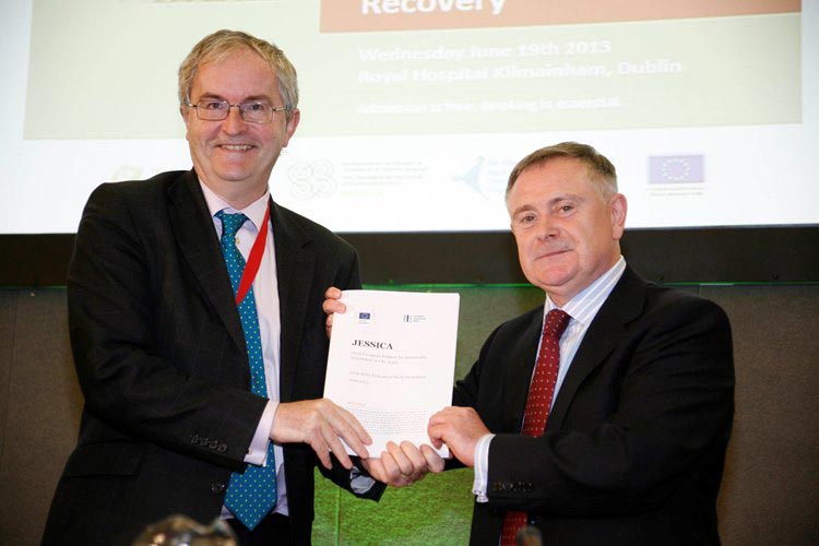 Mr Jonathan Taylor, Vice President of the European Investment Bank (EIB) and Minister Howlin co-launched the report of a feasibility study into the potential introduction of EIB-backed financial instr