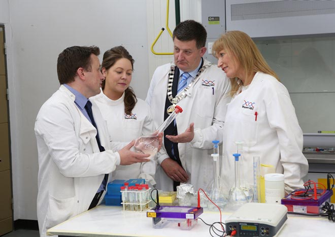 #EU in my Region Open Days Project visit to the ERDF co-funded Shannon ABC centre, Limerick Institute of Technology.
(L to R) Tim Yeomans, Shannon ABC; Dr Bridget Breen, Shannon ABC; Cllr Damien Geo