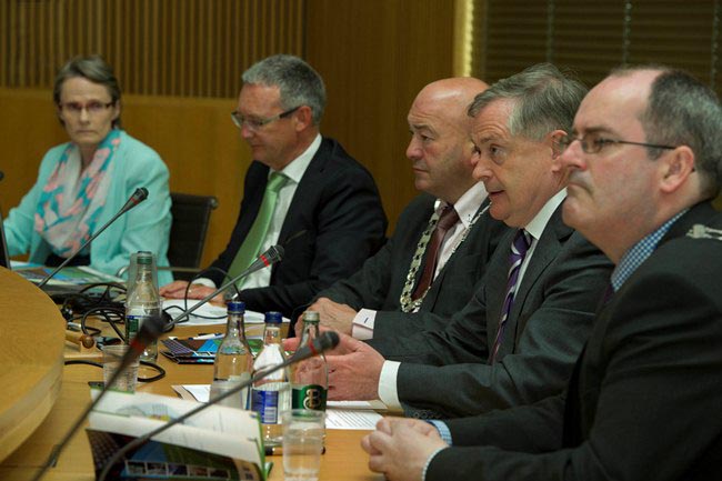 Attending the Launch Event of the Southern and Eastern Regional Operational Programme 2014-2020 in Wexford County Hall on Friday 3rd July 2015 L to R: Ms. Merja Toikka, European Commission, Mr. Stephe