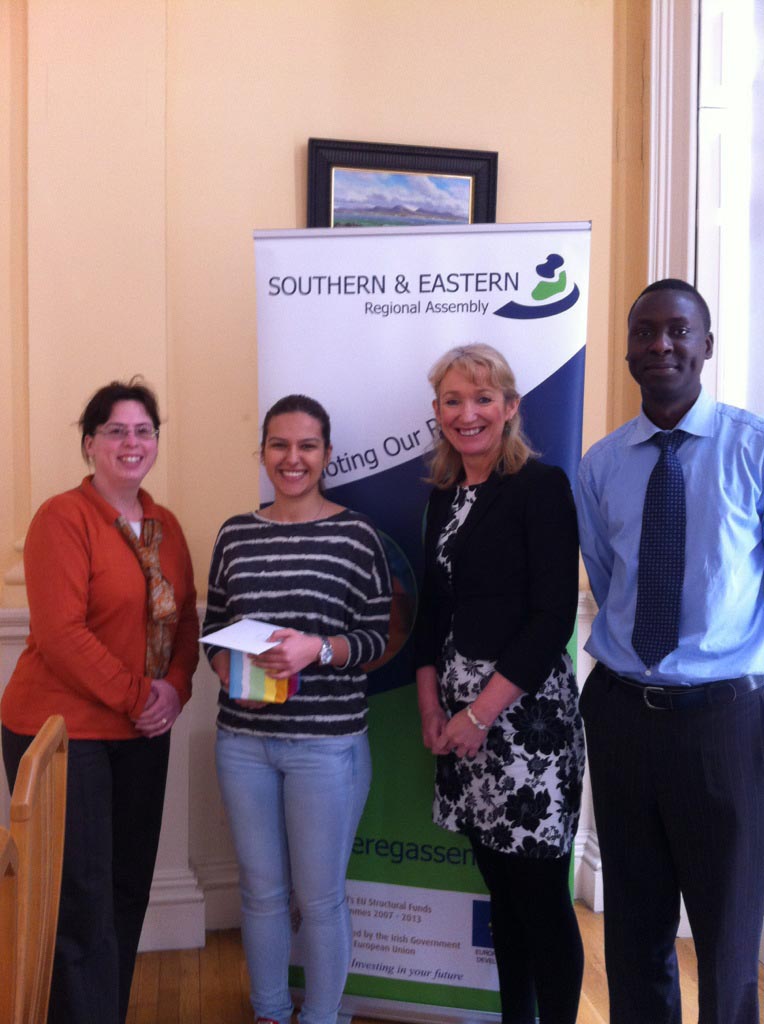 Majda Klicic (2nd from the left) on a week’s placement with the S&E Regional Assembly from the Vienna Business School. Regional Assembly staff members from L to R; Sonja Maurus; Derville Brennan and E