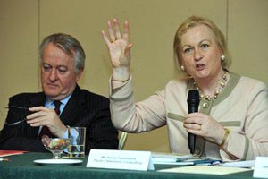 Mr Mark Fielding, Chief Executive ISME and Ms Paula Fitzsimons, Fitzsimons Consulting. Annual Conference 2012