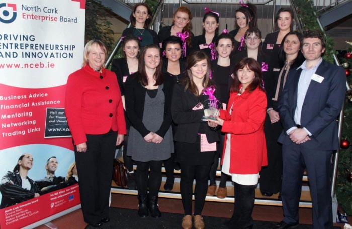 North Cork Schools ProgrammeTrade Fair,Fermoy
Emer Howard, NCED;Meabh Mulcahy,Kiss & Make Up; Joan Kelleher NCEB;Jennifer Feeney,Fermoy Opticians;Neil Kane,Kane Architects; Sara Healy Schools Programm