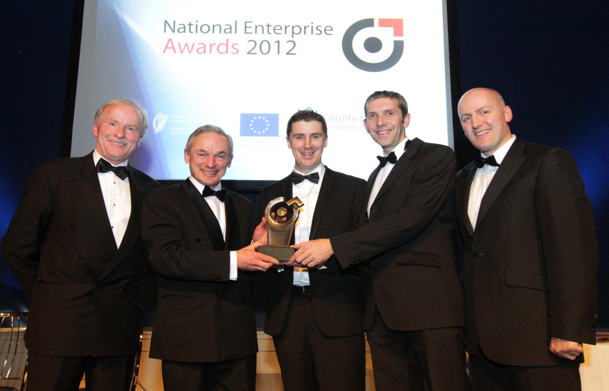 National Enterprise Awards
Vincent Reynolds,County and City Enterprise Boards;Minister for Enterprise,Jobs and Innovation,Richard Bruton TD;Jim Hughes,Managing Directorof Innovate;Enda Cahill,Co-Found