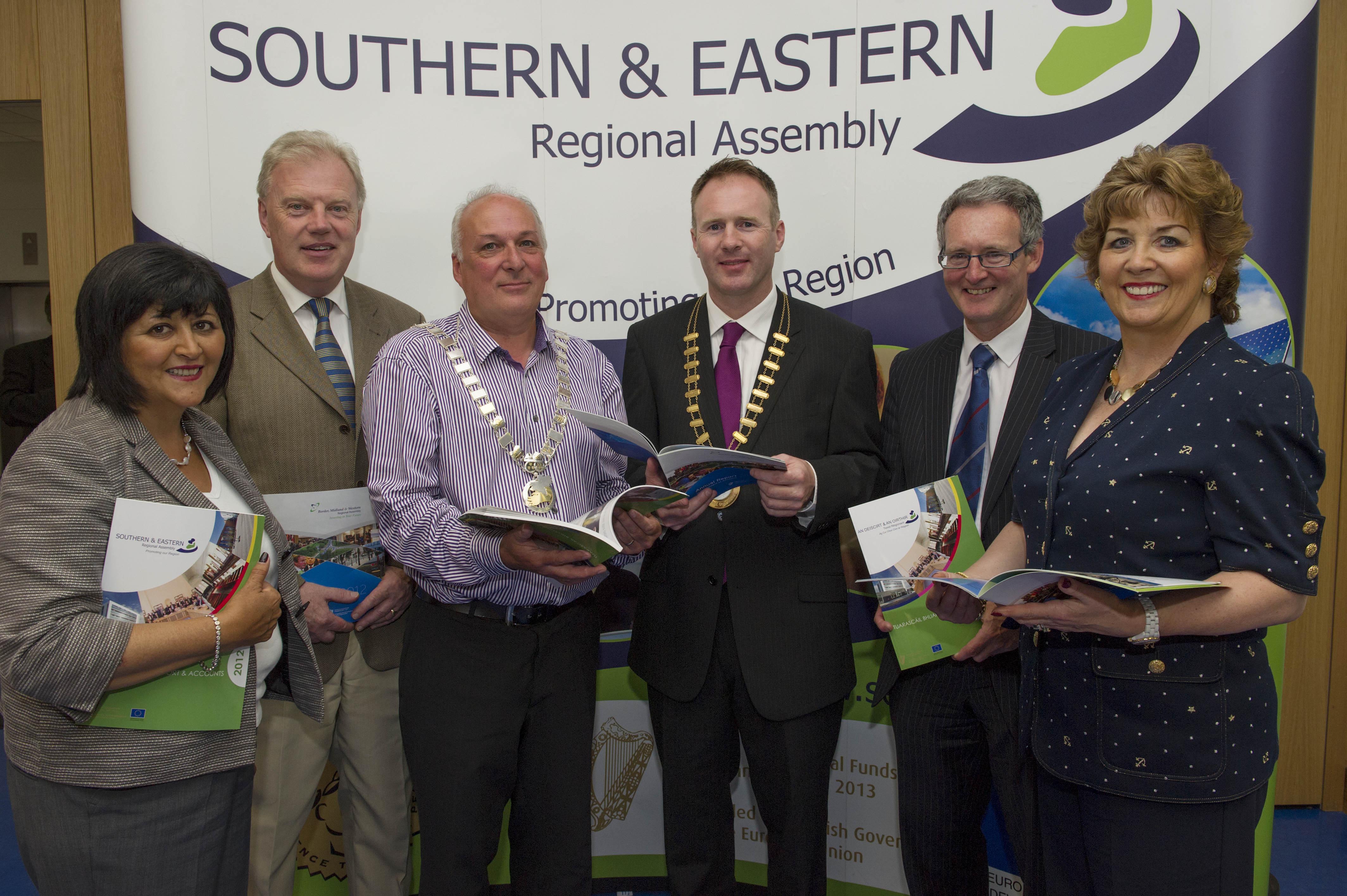 Regional Assemblies launch 2012 Annual Reports at the 2013 Joint Meeting. Pictured from left: Ms. Barbara Nolan, Head of the European Commission Representation in Ireland; Mr. Gerry Finn, Director, B