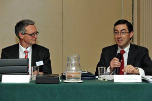 Stephen Blair, Director S&E Regional Assembly and Declan Hughes, Manager of the Enterprise and Trade Division of Forfas at the Annual Conference 2012.