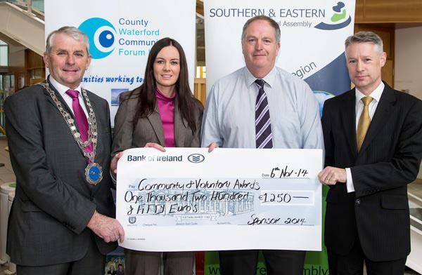 Southern & Eastern Regional Assembly Sponsor of the Waterford City & County Community & Voluntary Awards, Social Enterprise Category.
(L-R) Cllr. James Tobin, Waterford City & County Mayor; Sharon Cro