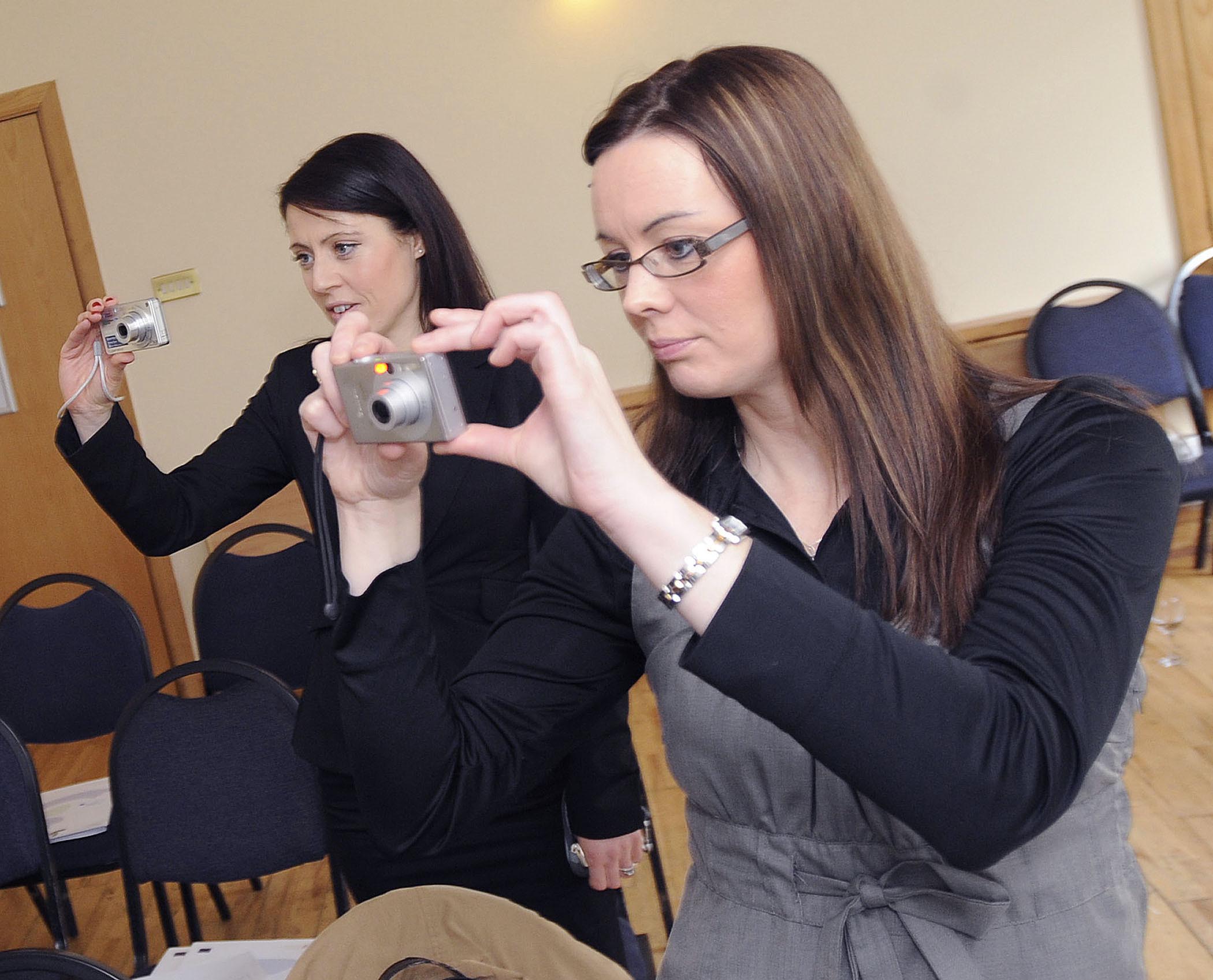 Cameras at the ready! Karen Coughlan Asst. Staff Officer and Sharon Crotty, Programme Executive at the 2012 Members’ workshop