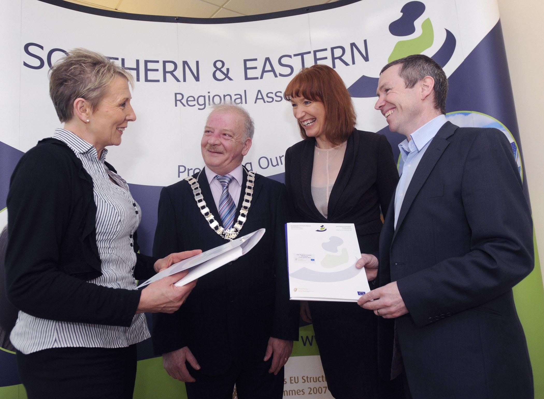 Cllr. Pamela Kearns, South Dublin Co. Co., Cllr. Tomás Breathnach, Cathaoirleach, S&E Regional Assembly 2011-2012, Derville Brennan, Communications and Research Officer and David Kelly, Asst. Director
