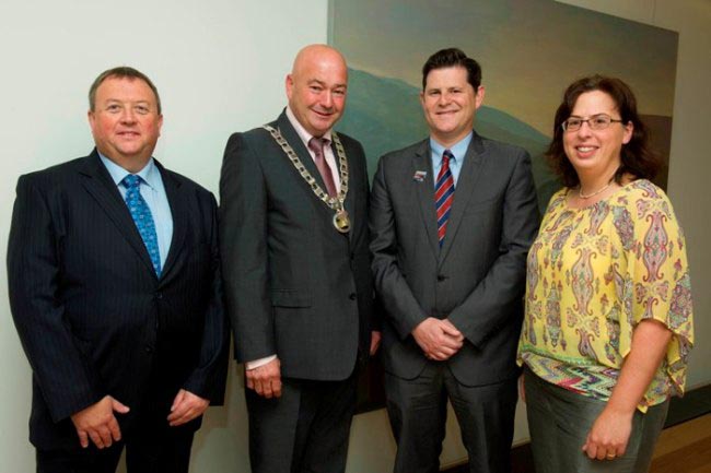 L to R: Mr. Michael Buckley, Auditor, Southern Regional Assembly (SRA), Cllr. Kevin O’Keeffe, Cathaoirleach, SRA, Mr. Michael W. Lynch, Regional Planning Officer, SRA - South West Office and Ms. Sonja
